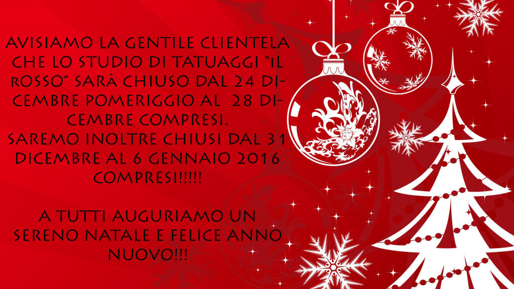 Chiusura dello studio per natale