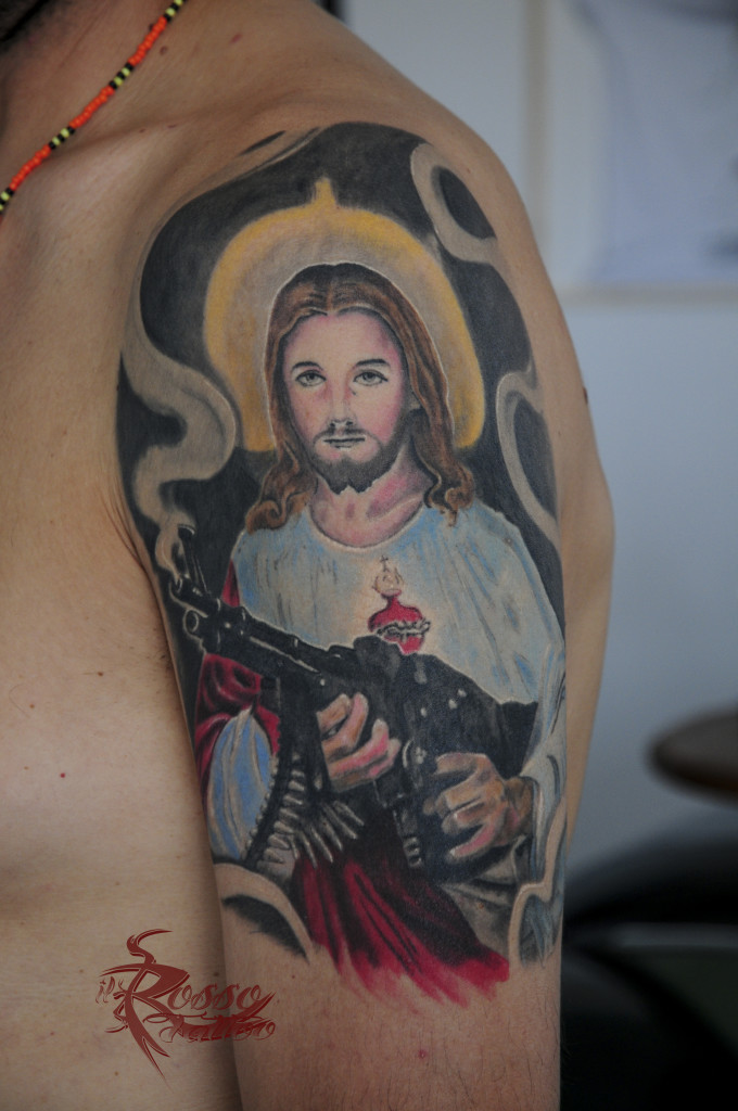 Jesus with gun